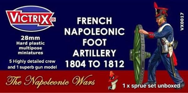 Victrix French Napoleonic Artillery 1804 to 1812 28mm 1/56 1 x sprue Set unboxed