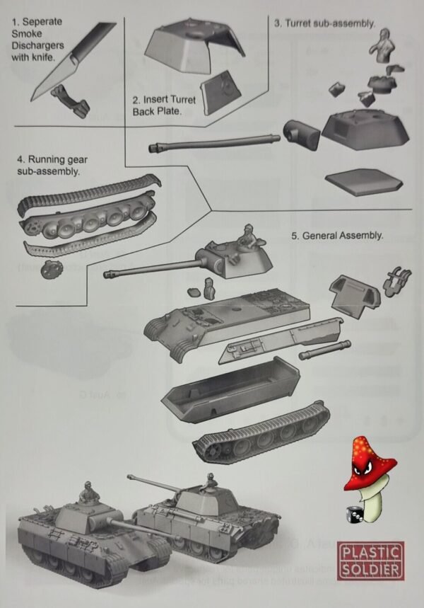 Plastic Soldier Company 15mm German Panther Ausf D, A & G Tank WW2 1 X Sprue - Image 5