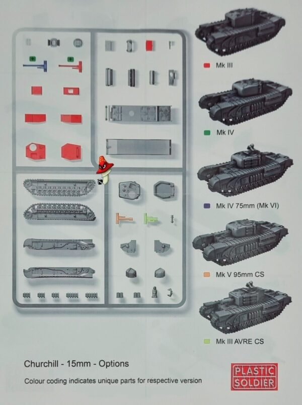 Plastic Soldier Company 15mm British Churchill Tank WW2 1 X Sprue Unboxed - Image 4