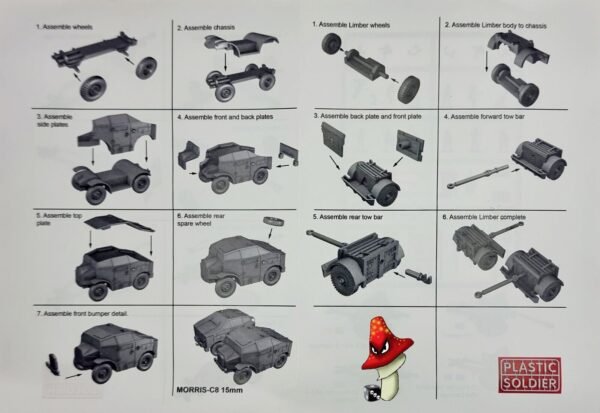 Plastic Soldier Company 15mm British 25pdr & Morris Quad Tractor  1 x Sprue Set - Image 4