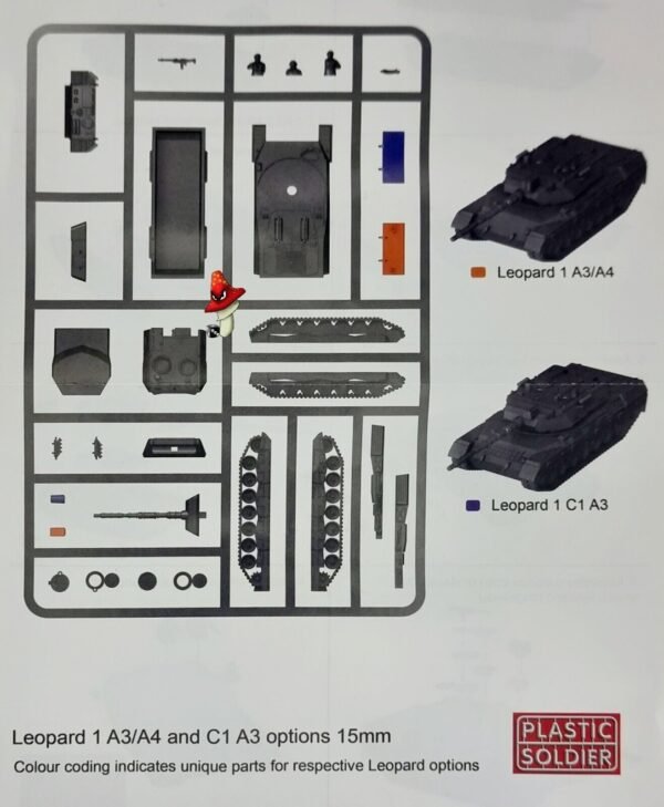 Plastic Soldier Company 15mm Leopard 1 Main Battle Tank 1 x Sprue Unboxed - Image 5