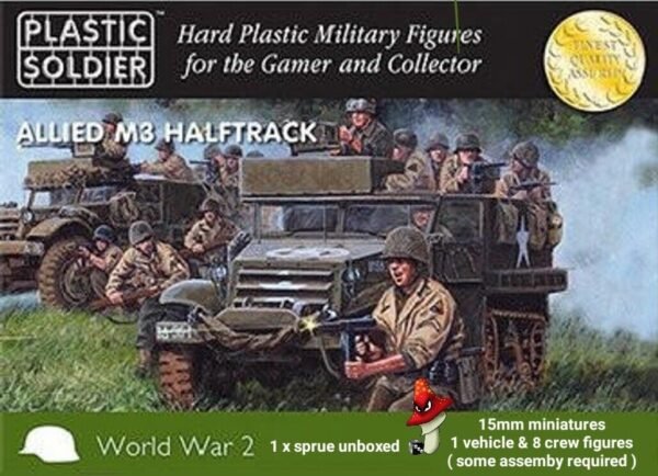 Plastic Soldier Company 15mm Allied US M3 Halftrack 1 X Sprue Unboxed WWII 1/100