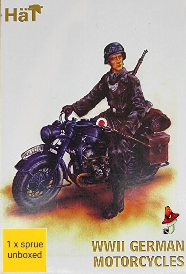 HaT 8127 WWII German Motorcycles 1/72 Model Soldiers 1 X Sprue Unboxed