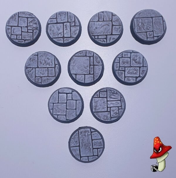 32mm Round Paved Dungeon / Temple Scenic Resin Bases Warhammer 40K D&D fantasy - Image 6