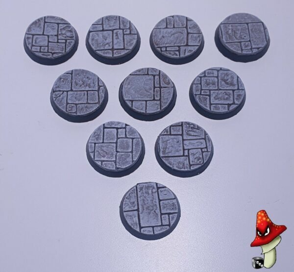 32mm Round Paved Dungeon / Temple Scenic Resin Bases Warhammer 40K D&D fantasy - Image 7