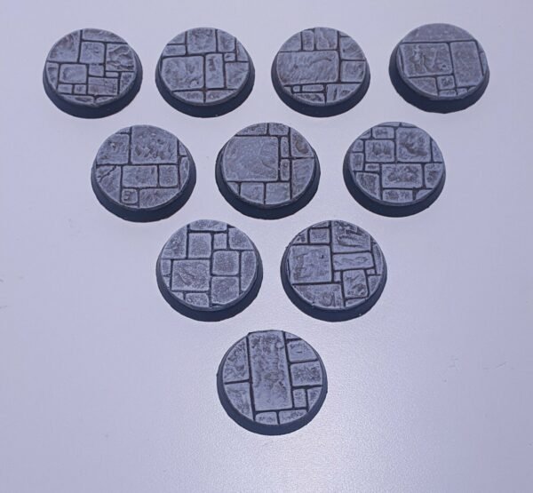 32mm Round Paved Dungeon / Temple Scenic Resin Bases Warhammer 40K D&D fantasy - Image 9