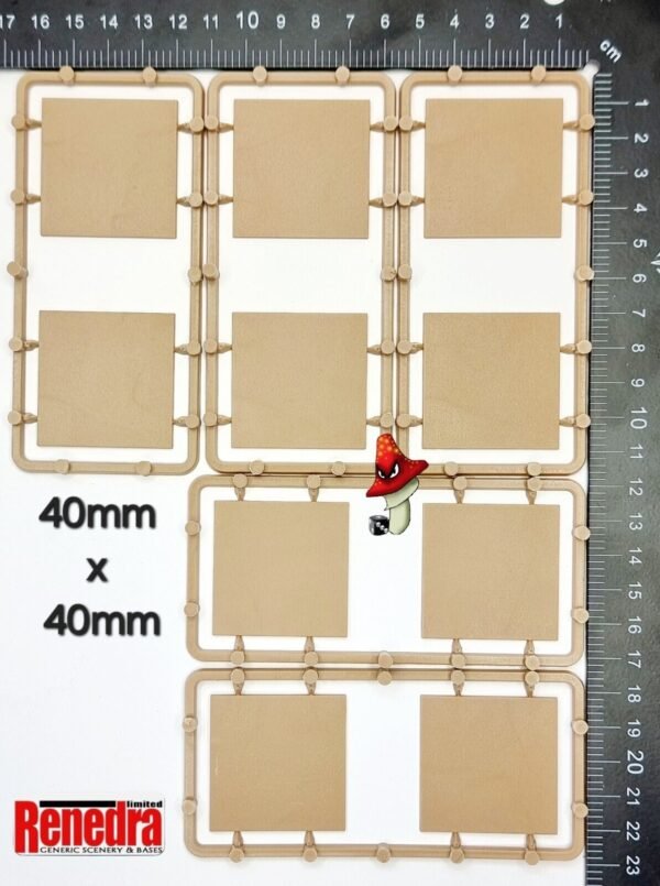 Renedra 40mm x 40mm 10 x Square Plastic Bases  Tan / Brown Wargames - Image 2