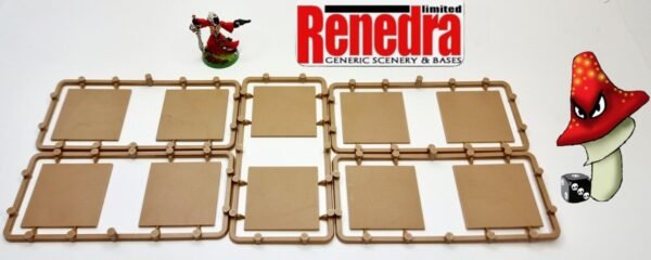 Renedra 40mm x 40mm 10 x Square Plastic Bases  Tan / Brown Wargames - Image 4