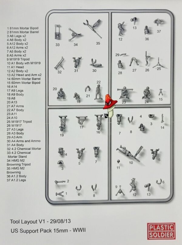 15mm WW2 US Infantry Heavy Weapons 1944-45 Plastic Soldier Company 1 x sprue - Image 4