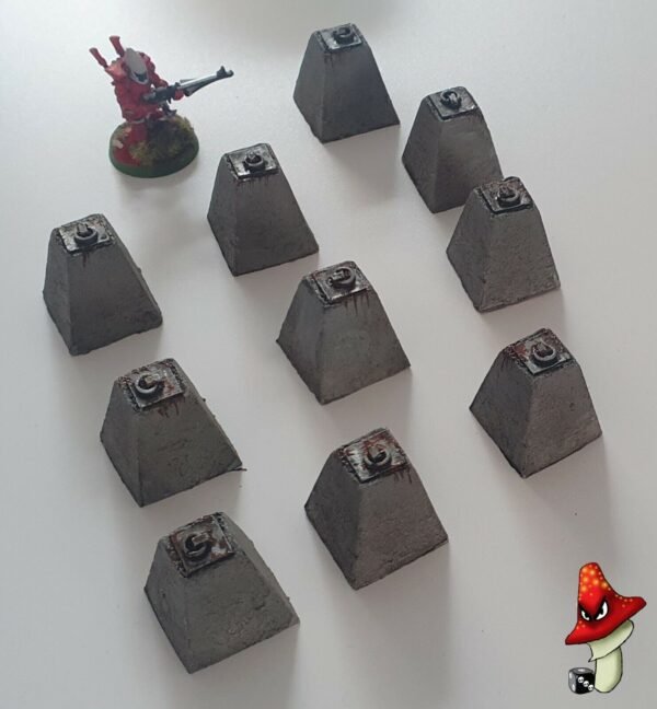 Dragons Teeth Tank Traps - 28mm Resin Urban Wargames Scenery 40k Warhammer