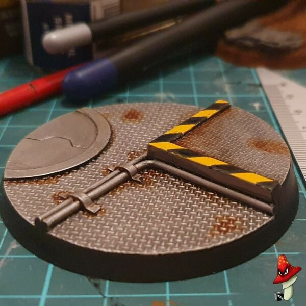 1 X 60mm Tech Round Resin Base style 40k sci-fi cyber punk Necromunda - Image 10