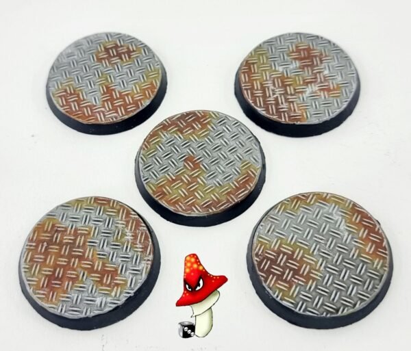 5 X 40mm Double Diamond Tread Plate Metal flooring Round Resin Bases 40k - Image 2