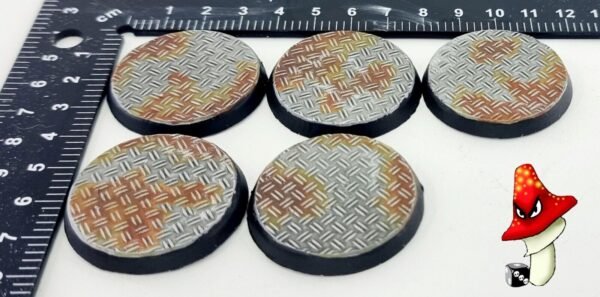 5 X 40mm Double Diamond Tread Plate Metal flooring Round Resin Bases 40k - Image 4