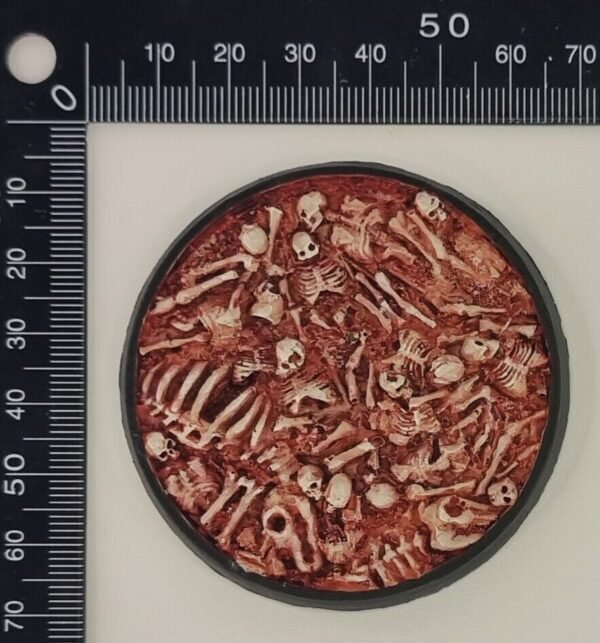 60mm  x 1 Skulls & Bones Recessed Round Resin base,  bone piles chaos undead 40k - Image 3