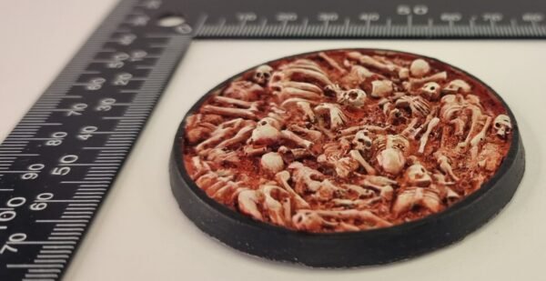 60mm  x 1 Skulls & Bones Recessed Round Resin base,  bone piles chaos undead 40k - Image 4