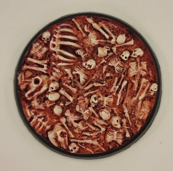 60mm  x 1 Skulls & Bones Recessed Round Resin base,  bone piles chaos undead 40k - Image 8