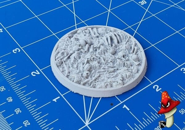 60mm  x 1 Skulls & Bones Recessed Round Resin base,  bone piles chaos undead 40k - Image 10