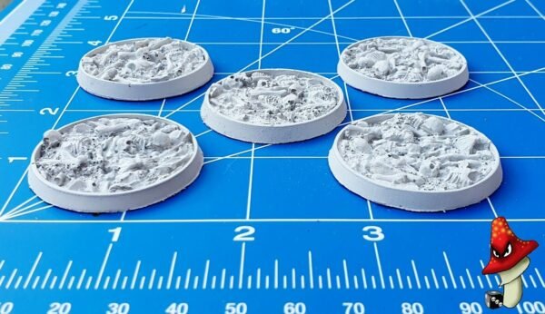 40mm x 5 Skulls & Bones Recessed Round Resin base, bone piles ,chaos undead 40k - Image 5