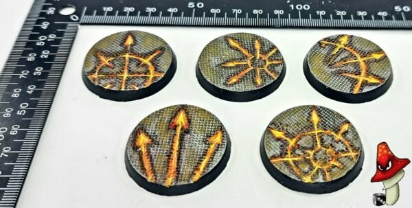 5 x 40mm Chaos Symbols metal flooring Round Resin Bases 40k Demons wargames - Image 2