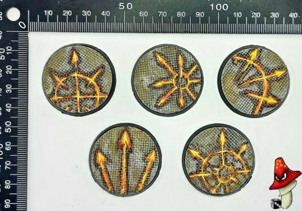 5 x 40mm Chaos Symbols metal flooring Round Resin Bases 40k Demons wargames - Image 3