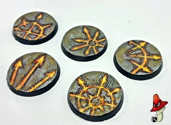 5 x 40mm Chaos Symbols metal flooring Round Resin Bases 40k Demons wargames - Image 4