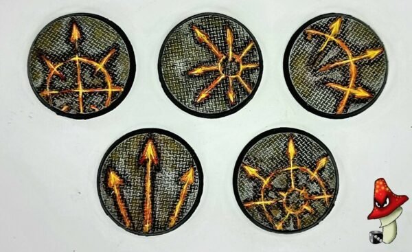 5 x 40mm Chaos Symbols metal flooring Round Resin Bases 40k Demons wargames - Image 5