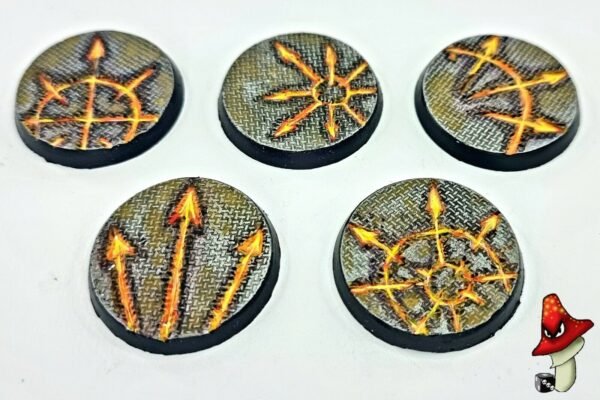 5 x 40mm Chaos Symbols metal flooring Round Resin Bases 40k Demons wargames - Image 6