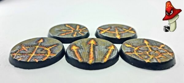 5 x 40mm Chaos Symbols metal flooring Round Resin Bases 40k Demons wargames - Image 7