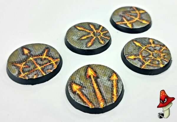 5 x 40mm Chaos Symbols metal flooring Round Resin Bases 40k Demons wargames - Image 8