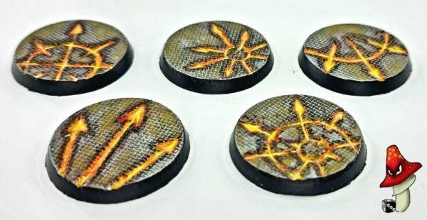 5 x 40mm Chaos Symbols metal flooring Round Resin Bases 40k Demons wargames - Image 9