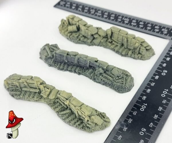 Sand bag Barricades Javis 3 pack 28mm Scale wargames scenery BZSBBAR - Image 4