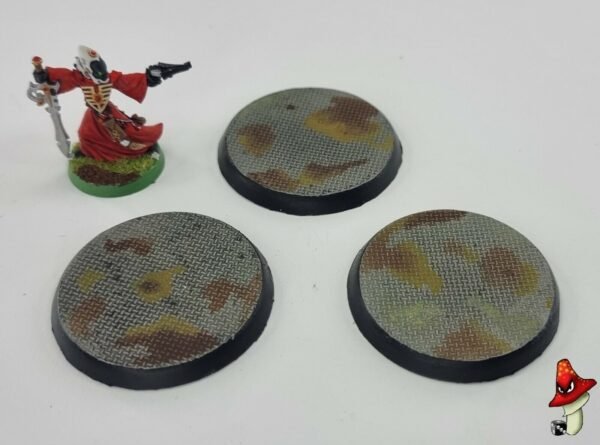 3 x 50mm Metal flooring Round Resin Bases 40k wargames industrial Warhammer