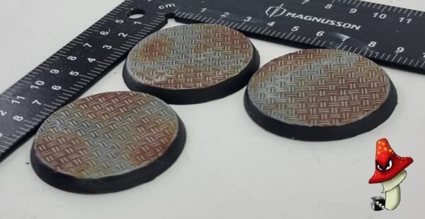 50mm X 3  Double Diamond Tread Plate Metal flooring Round Resin Bases 40k - Image 3