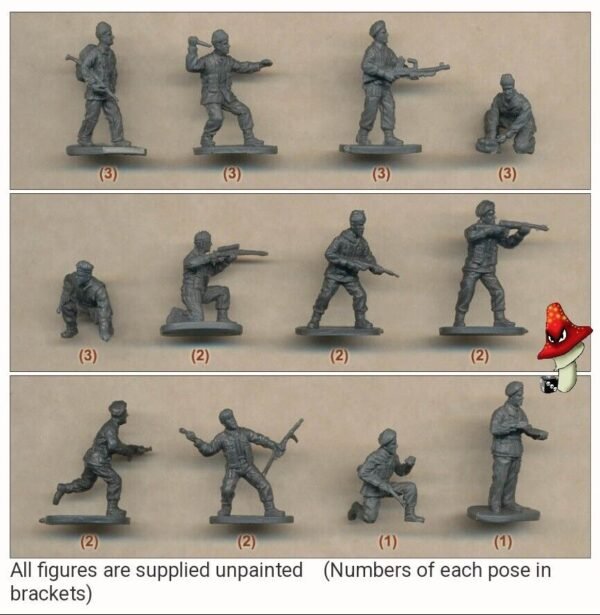 Caesar Minitures WW2 British Commandos 1/72 Plastic Wargames Miniatures unboxed - Image 2