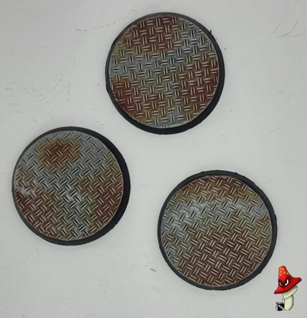 50mm X 3  Double Diamond Tread Plate Metal flooring Round Resin Bases 40k - Image 7