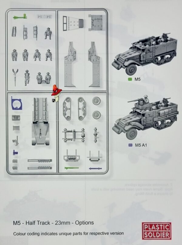 1/72 WW2 US Allied M5 Halftrack Plastic Soldier Company  1 x sprue unboxed - Image 4