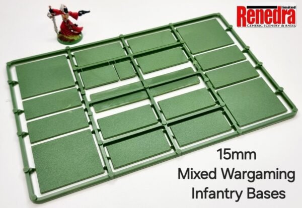 Renedra Green Mixed Wargaming Infantry Bases 17 Plastic Bases 1 x  Sprue