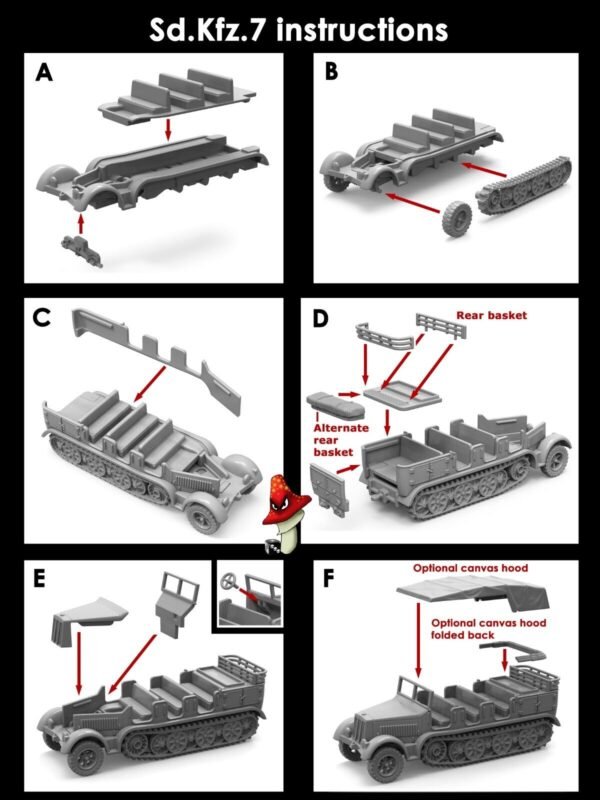 Victrix German 88mm Gun and Sd.Kfz.7 12mm 1:144 scale WWII 1 x sprue Set - Image 4