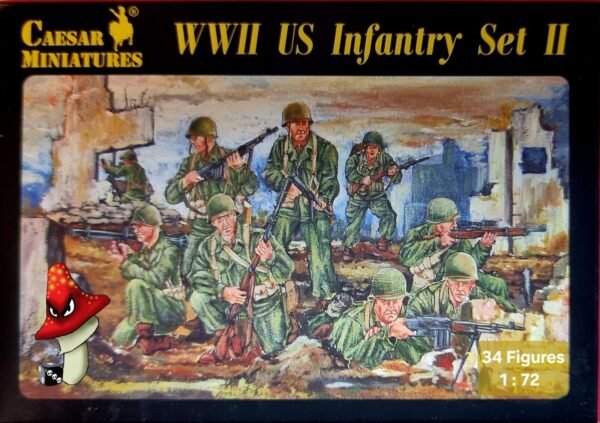 Caesar Minitures WW2 US Infantry Set II 1/72 Plastic Wargames Miniatures unboxed