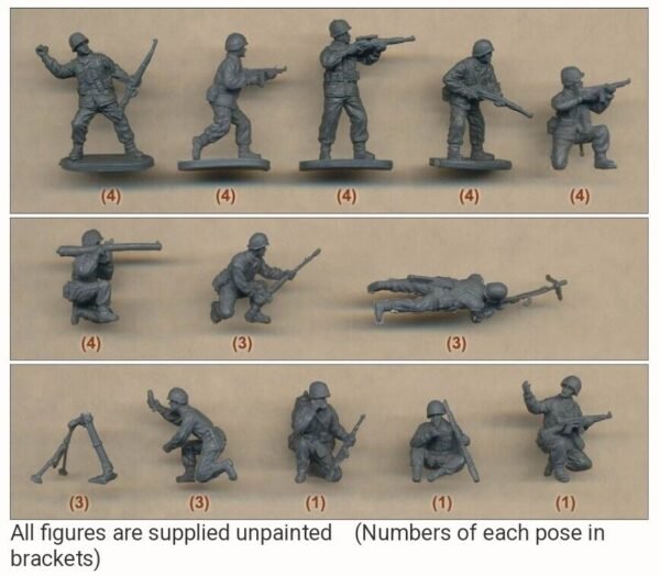 Caesar Minitures WW2 US Infantry Set II 1/72 Plastic Wargames Miniatures unboxed - Image 3