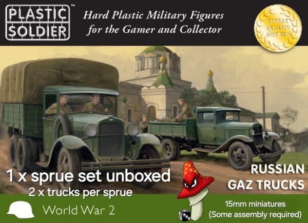 15mm Russian Gaz Trucks  WWII 1 x  Sprue Unboxed Plastic Soldier Company