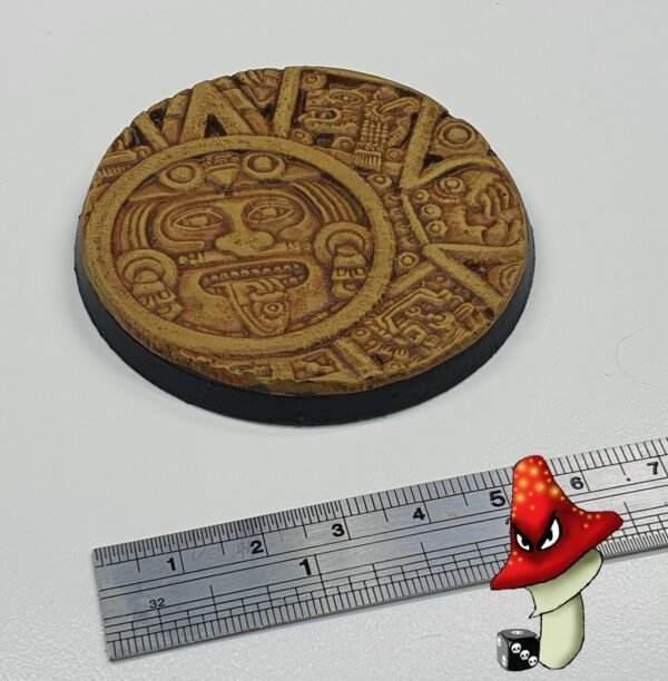 1 x  65 mm Aztec Round Resin Base Rock Stone Warhammer 40k Sigmar Lizardmen AOS