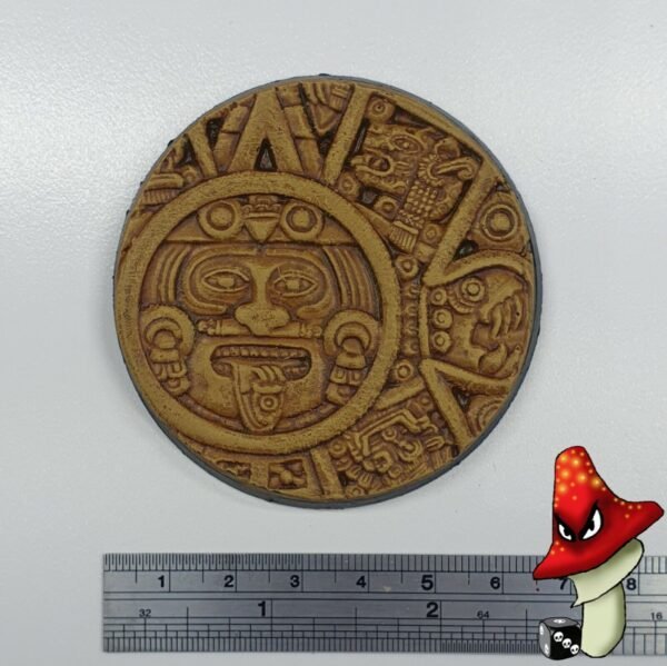 1 x  65 mm Aztec Round Resin Base Rock Stone Warhammer 40k Sigmar Lizardmen AOS - Image 2