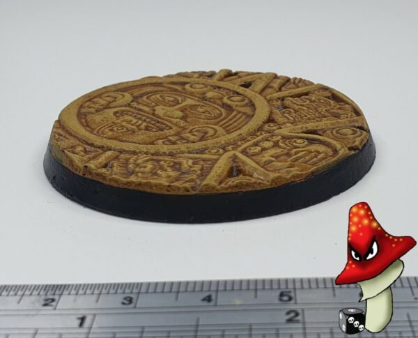 1 x  65 mm Aztec Round Resin Base Rock Stone Warhammer 40k Sigmar Lizardmen AOS - Image 3