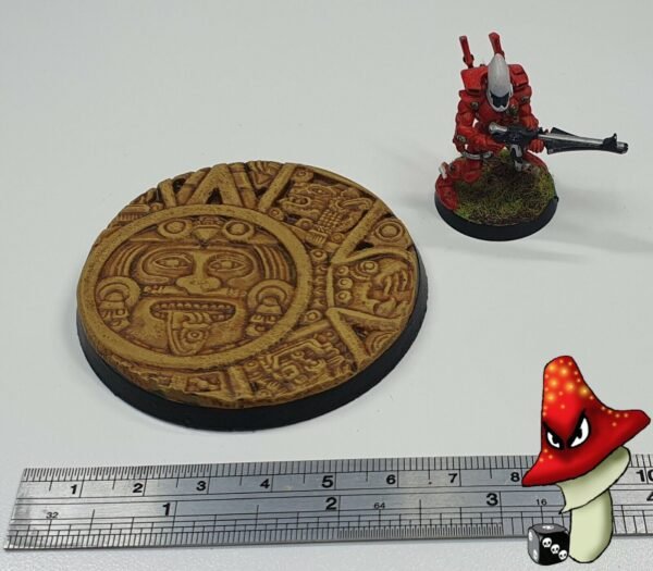 1 x  65 mm Aztec Round Resin Base Rock Stone Warhammer 40k Sigmar Lizardmen AOS - Image 4