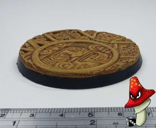 1 x  65 mm Aztec Round Resin Base Rock Stone Warhammer 40k Sigmar Lizardmen AOS - Image 5