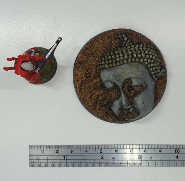 1 x 60mm Ruined Buddha Head Round Resin Base  Warhammer 40k Sigmar ancient AoS - Image 2