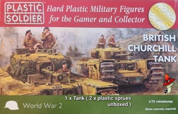 1/72 WW2 British Churchill Tank Plastic Soldier Company 1 x Tank unboxed