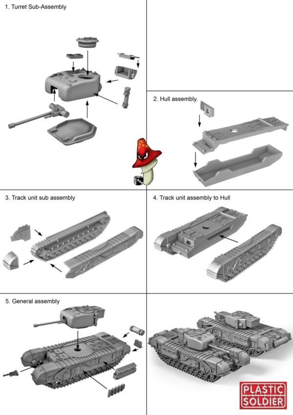 1/72 WW2 British Churchill Tank Plastic Soldier Company 1 x Tank unboxed - Image 7