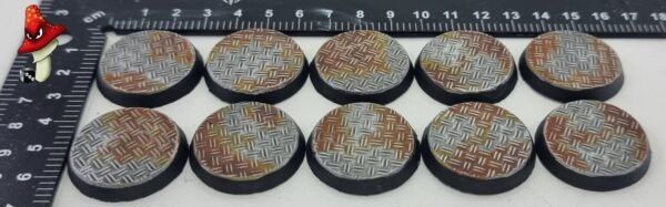 10 X 32mm Double Diamond Tread Plate Metal flooring Round Resin Bases 40k - Image 3